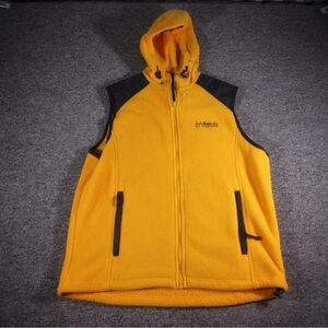 L.L. Bean Yellow Fleece Vest with Black Details Size L